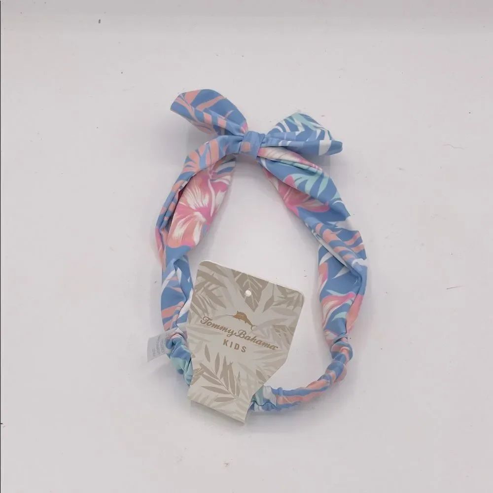 Tommy Bahama kids floral tropical bow head band NWT